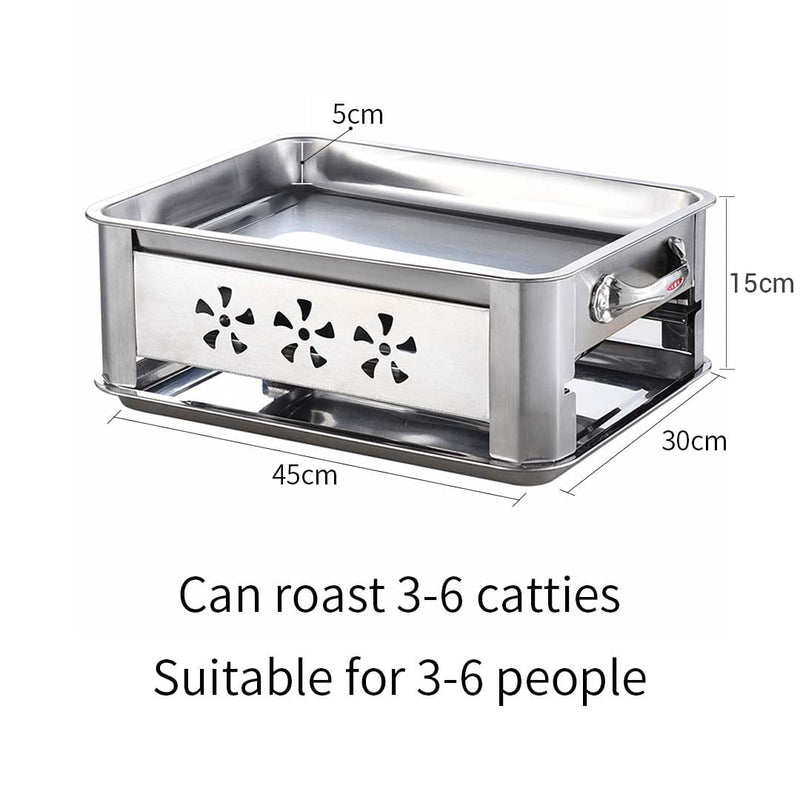 4X 45CM Portable Stainless Steel Outdoor Chafing Dish BBQ Fish Stove Grill Plate Payday Deals
