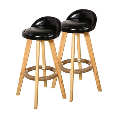4x Levede Leather Swivel Bar Stool Kitchen Stool Dining Chair Barstools Black Payday Deals