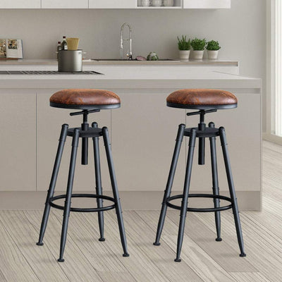 4x Levede Rustic Industrial Bar Stool Kitchen Stool Barstool Swivel Dining Chair Payday Deals