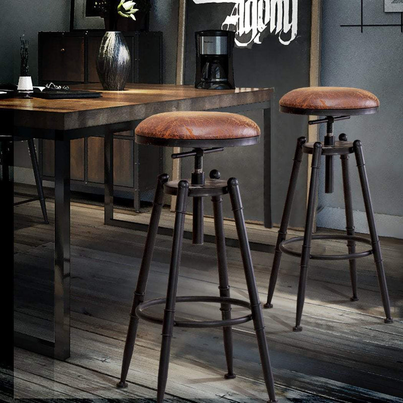 4x Levede Rustic Industrial Bar Stool Kitchen Stool Barstool Swivel Dining Chair Payday Deals