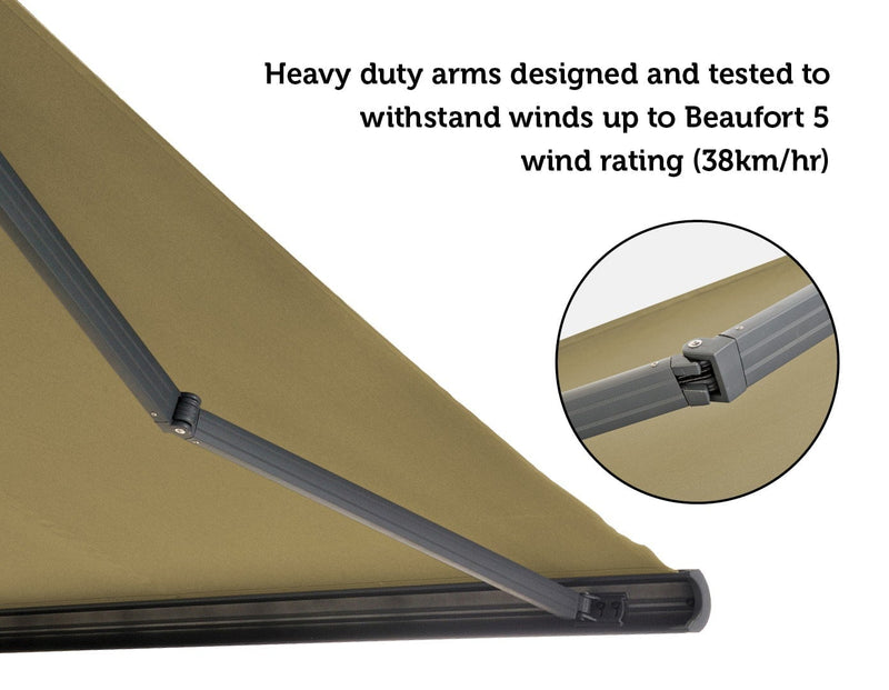 5.0m x 3.0m Retractable Folding Arm Awning Heavy Duty Full Cassette Motorised Payday Deals