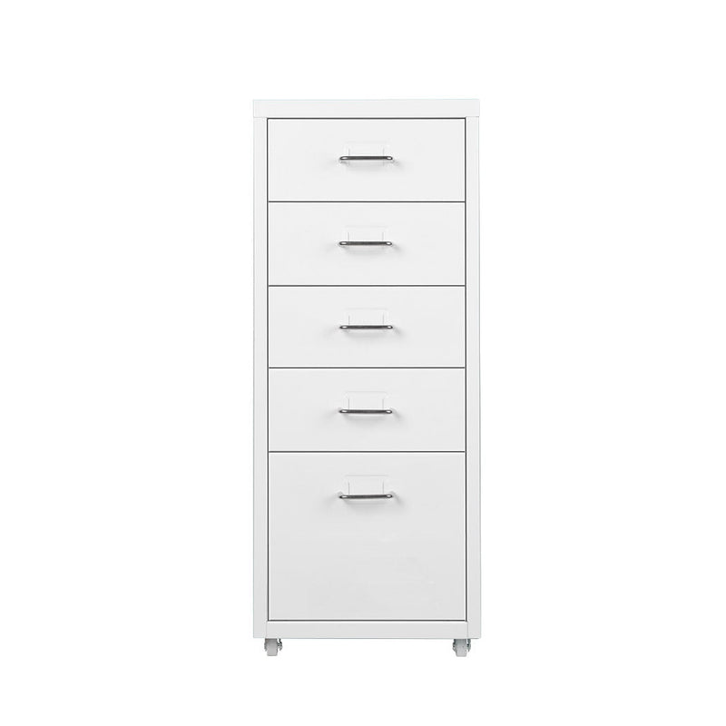 5 Drawers Portable Cabinet Rack Storage Steel Stackable Organiser Stand White Payday Deals