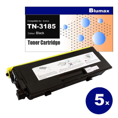 5 Pack Blumax Alternative for Brother TN-3185 Black Toner Cartridges