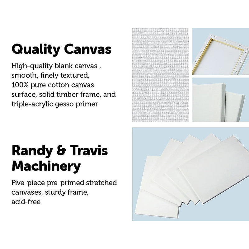 5 pack of 20x30cm Artist Blank Stretched Canvas Canvases Art Large White Range Oil Acrylic Wood Payday Deals