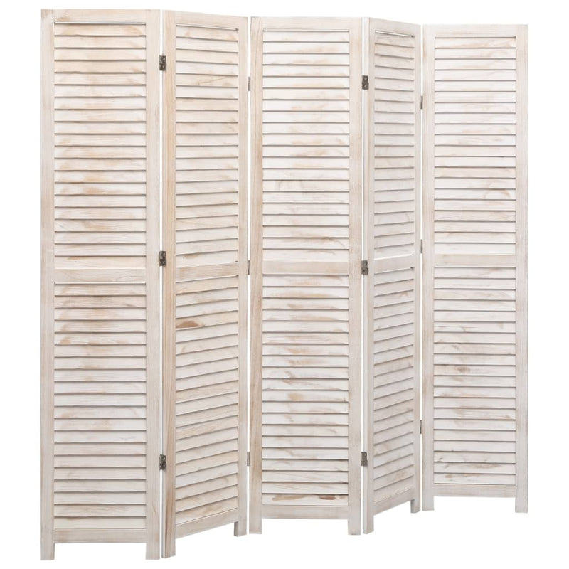 5-Panel Room Divider White 175x165 cm Wood Payday Deals