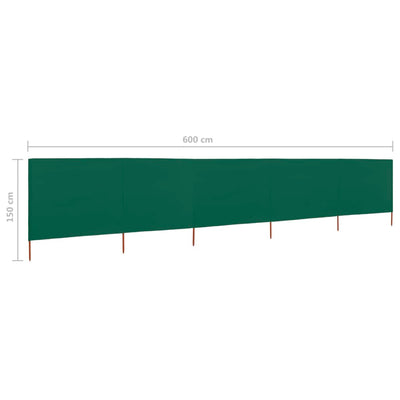 5-panel Wind Screen Fabric 600x120 cm Green Payday Deals