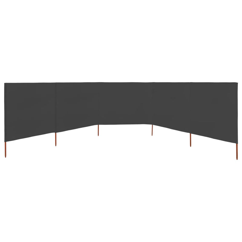 5-panel Wind Screen Fabric 600x160 cm Anthracite Payday Deals
