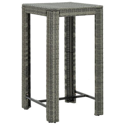 5 Piece Garden Bar Set with Cushions Poly Rattan Grey Payday Deals