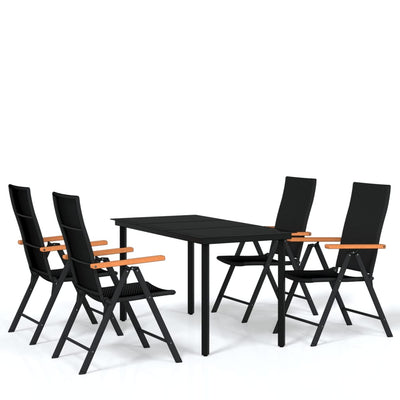 5 Piece Garden Dining Set Black Payday Deals