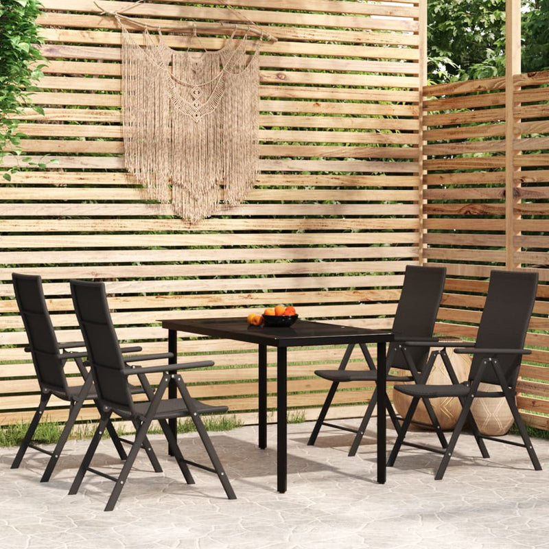 5 Piece Garden Dining Set Black Payday Deals