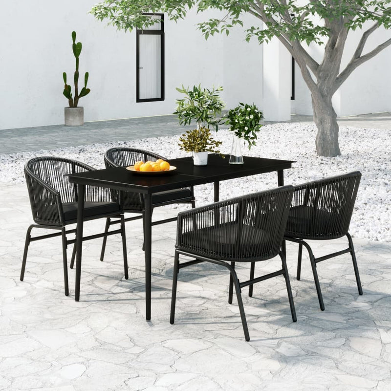 5 Piece Garden Dining Set Black Payday Deals