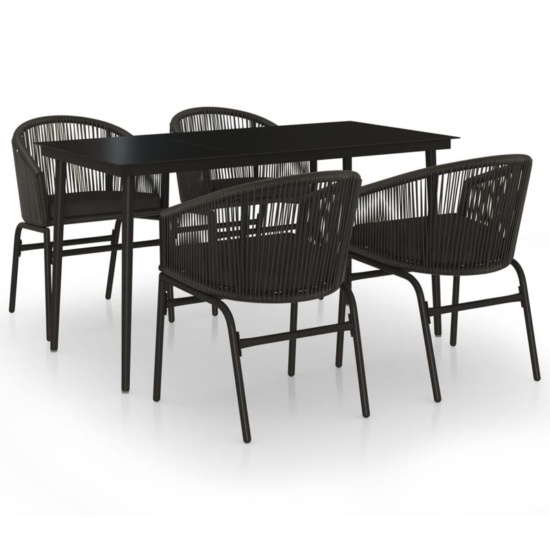 5 Piece Garden Dining Set Black Payday Deals