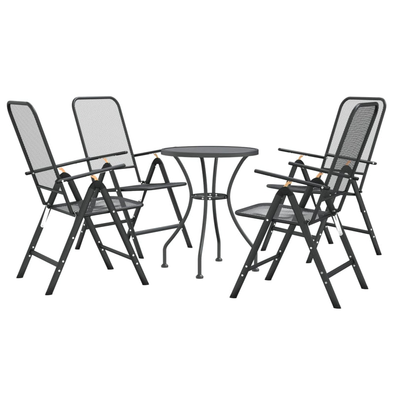 5 Piece Garden Dining Set Expanded Metal Mesh Anthracite Payday Deals