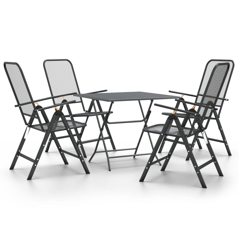 5 Piece Garden Dining Set Expanded Metal Mesh Anthracite Payday Deals