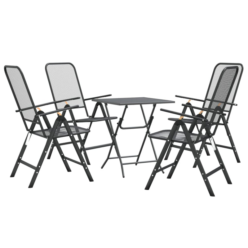 5 Piece Garden Dining Set Expanded Metal Mesh Anthracite Payday Deals