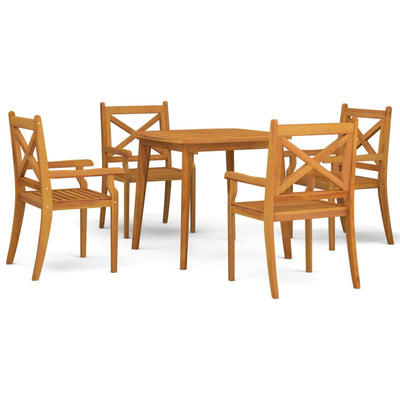 5 Piece Garden Dining Set Solid Wood Acacia Payday Deals