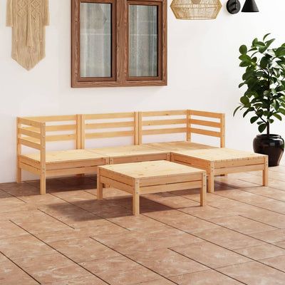 5 Piece Garden Lounge Set Solid Pinewood Payday Deals