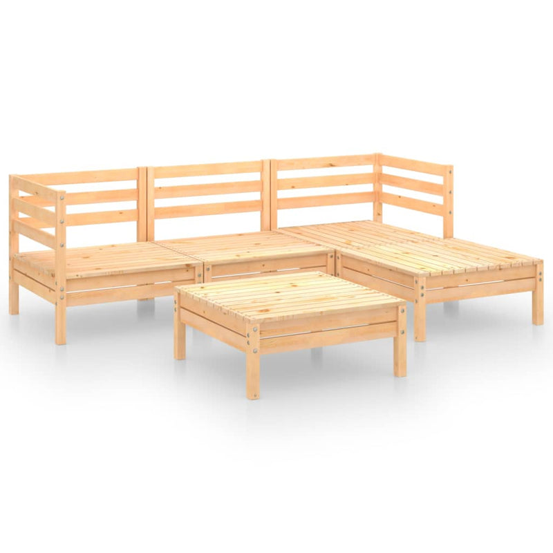 5 Piece Garden Lounge Set Solid Pinewood Payday Deals