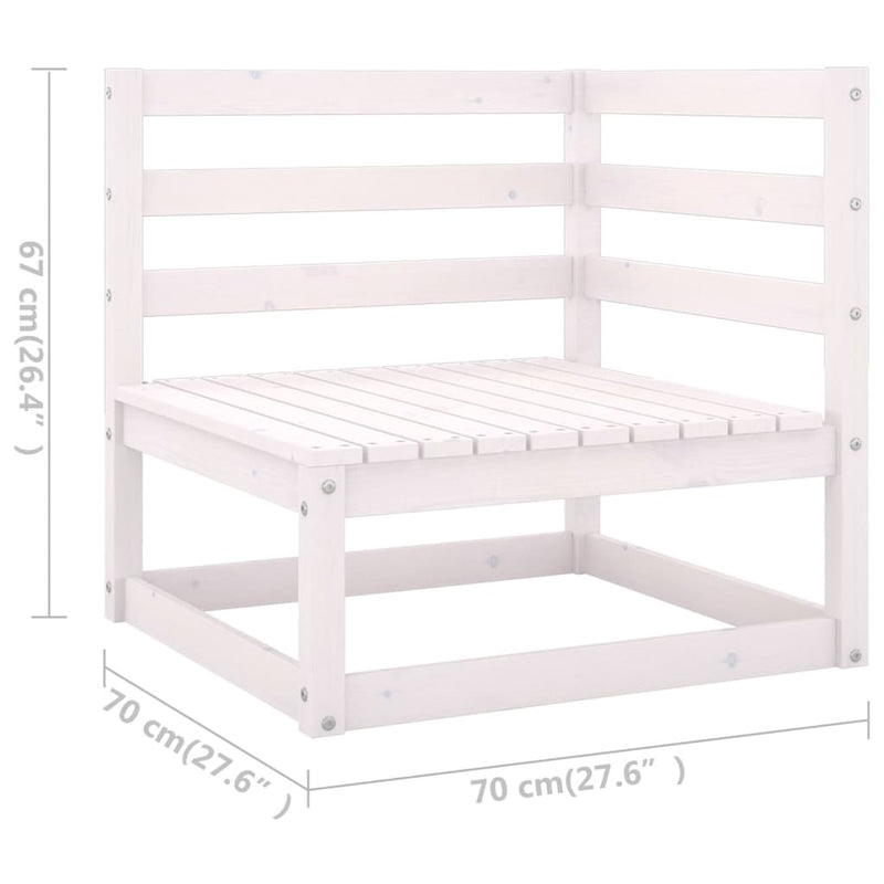 5 Piece Garden Lounge Set White Solid Pinewood Payday Deals