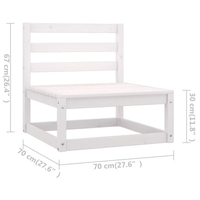 5 Piece Garden Lounge Set White Solid Pinewood Payday Deals