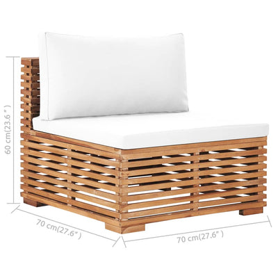 5 Piece Garden Lounge Set with Cream Cushion Solid Teak Wood Payday Deals