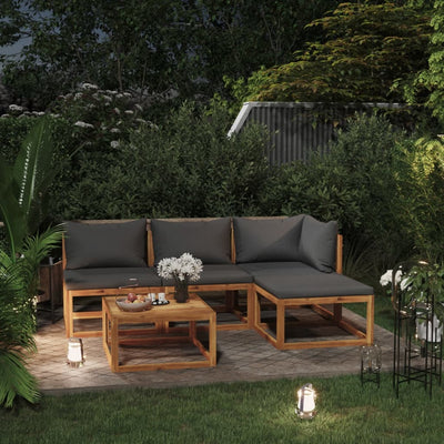 5 Piece Garden Lounge Set with Cushion Solid Acacia Wood Payday Deals