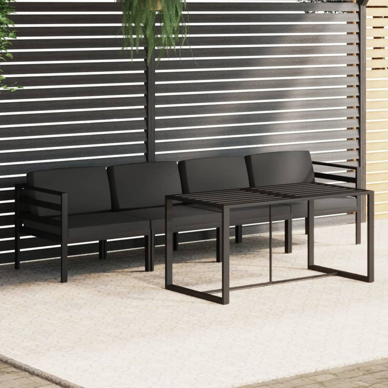 5 Piece Garden Lounge Set with Cushions Aluminium Anthracite Payday Deals