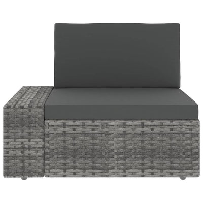 5 Piece Garden Lounge Set with Cushions Grey Poly Rattan Payday Deals