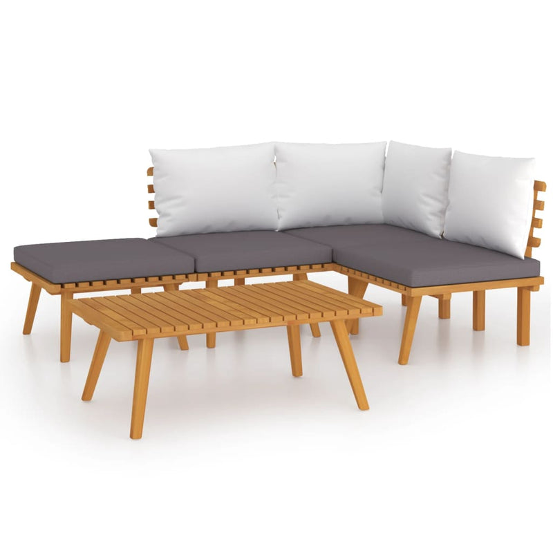 5 Piece Garden Lounge Set with Cushions Solid Wood Acacia Payday Deals