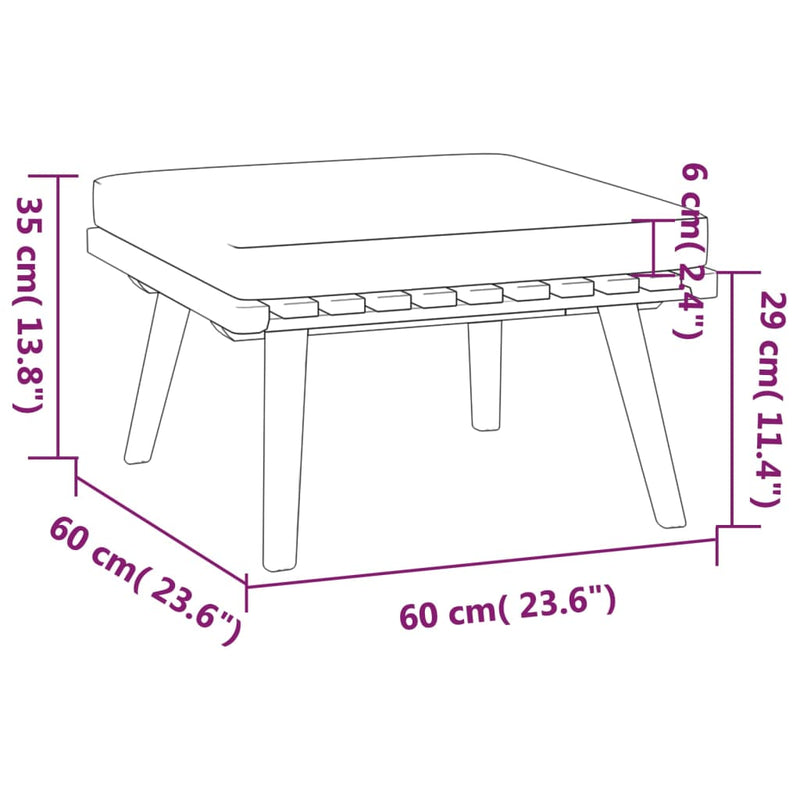 5 Piece Garden Lounge Set with Cushions Solid Wood Acacia Payday Deals