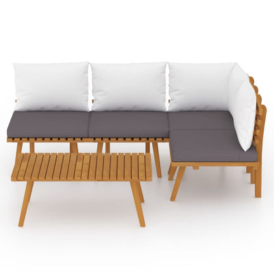 5 Piece Garden Lounge Set with Cushions Solid Wood Acacia Payday Deals