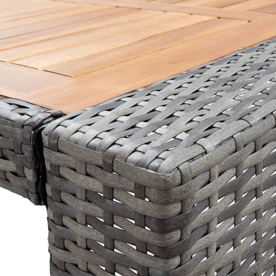 5 Piece Outdoor Bar Set Poly Rattan and Acacia Wood Grey Payday Deals