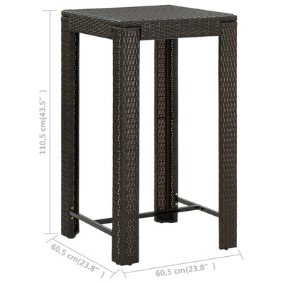 5 Piece Outdoor Bar Set with Armrest Poly Rattan Brown Payday Deals