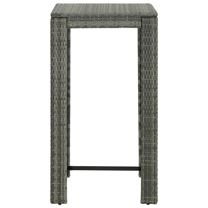 5 Piece Outdoor Bar Set with Cushions Poly Rattan Grey Payday Deals