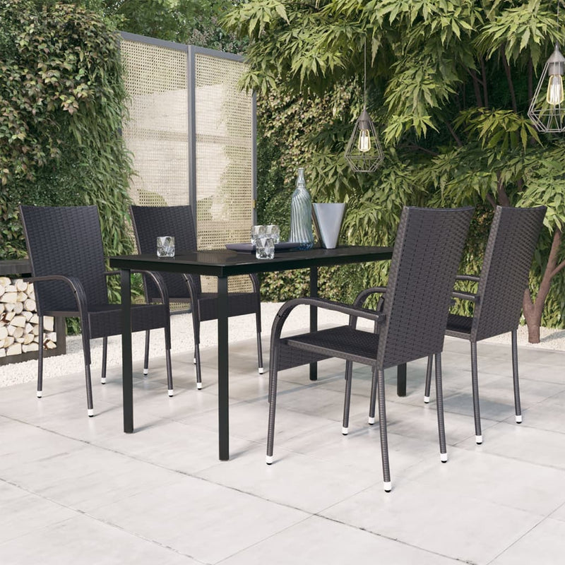 5 Piece Outdoor Dining Set Black Payday Deals