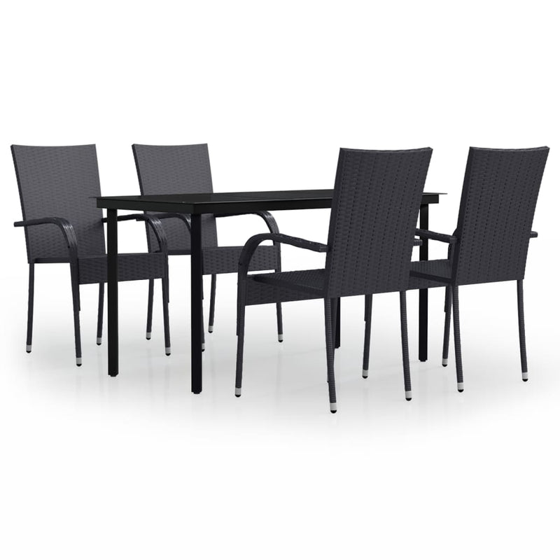 5 Piece Outdoor Dining Set Black Payday Deals