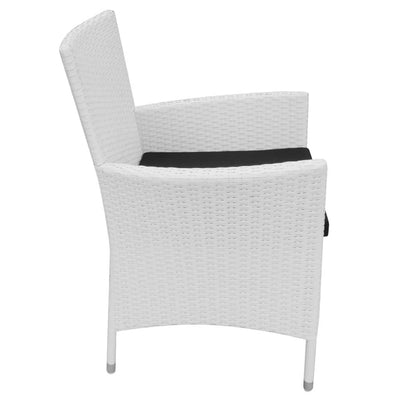 5 Piece Outdoor Dining Set Poly Rattan Cream White Payday Deals