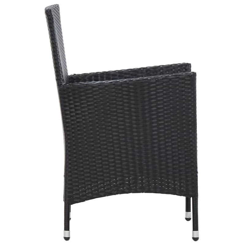 5 Piece Outdoor Dining Set with Cushions Poly Rattan Black Payday Deals