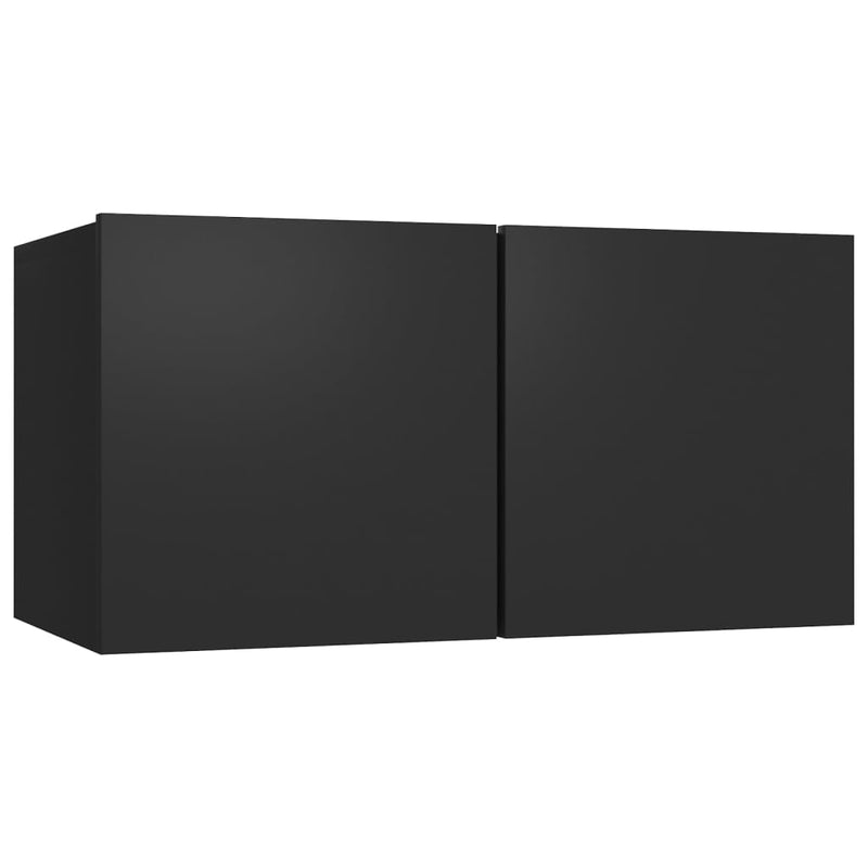 5 Piece TV Cabinet Set Black Chipboard Payday Deals