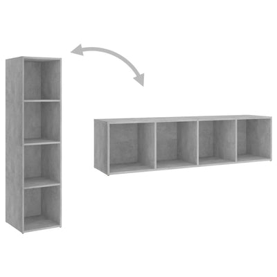 5 Piece TV Cabinet Set Concrete Grey Chipboard Payday Deals