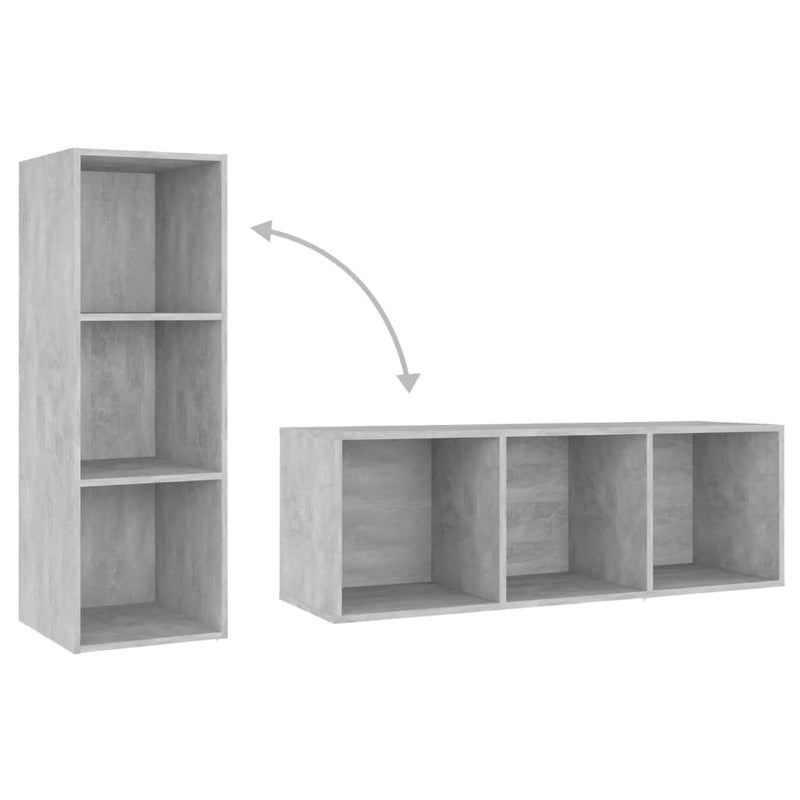 5 Piece TV Cabinet Set Concrete Grey Chipboard Payday Deals