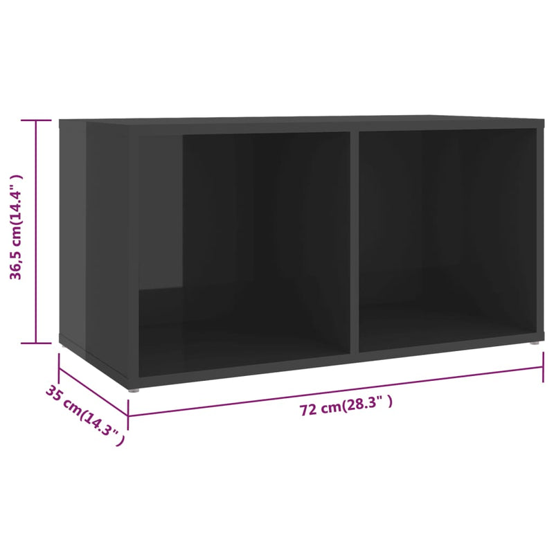 5 Piece TV Cabinet Set High Gloss Grey Engineered Wood Payday Deals