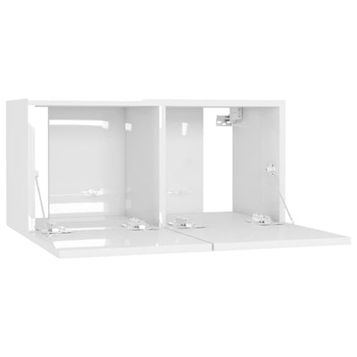 5 Piece TV Cabinet Set High Gloss White Engineered Wood Payday Deals