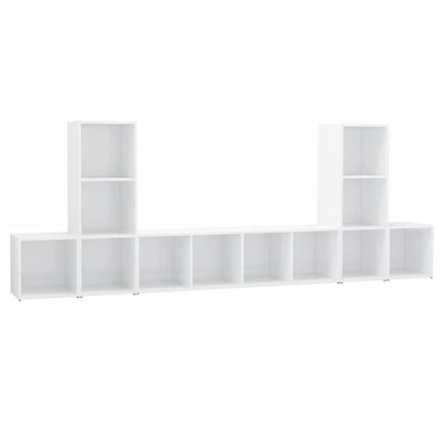 5 Piece TV Cabinet Set High Gloss White Engineered Wood Payday Deals