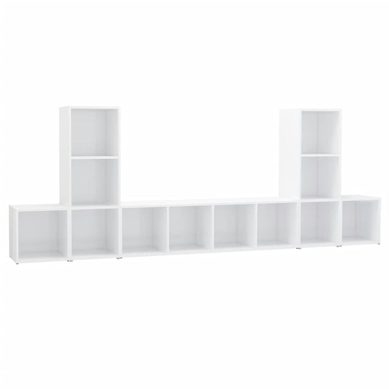 5 Piece TV Cabinet Set High Gloss White Engineered Wood Payday Deals