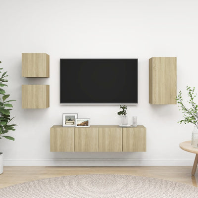 5 Piece TV Cabinet Set Sonoma Oak Chipboard Payday Deals