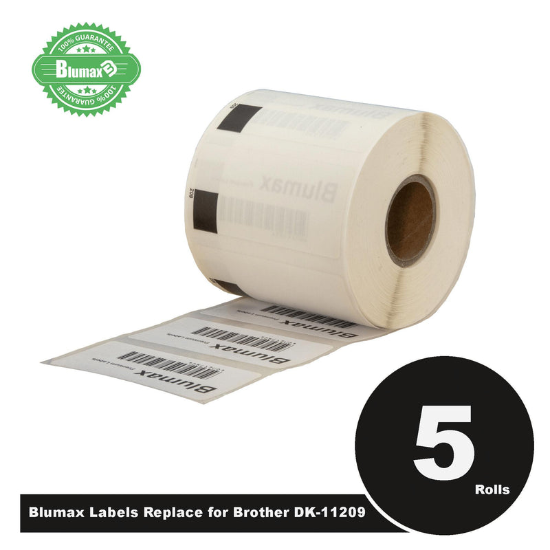 5 Rolls + 1 Roll with Holder Blumax Alternative Small Address White Labels for Brother DK-11209 62mm x 29mm 800L Payday Deals