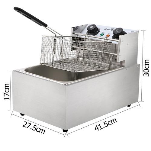 5 Star Chef Commercial Electric Single Deep Fryer - Silver
