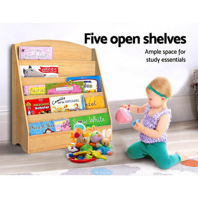 5 Tier Kids Bookshelf - Wooden
