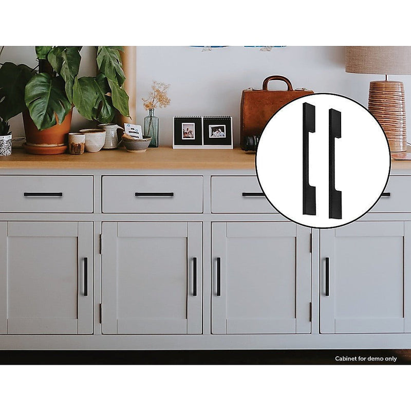 5 x 128mm Kitchen Handle Cabinet Cupboard Door Drawer Handles square Black furniture pulls Payday Deals